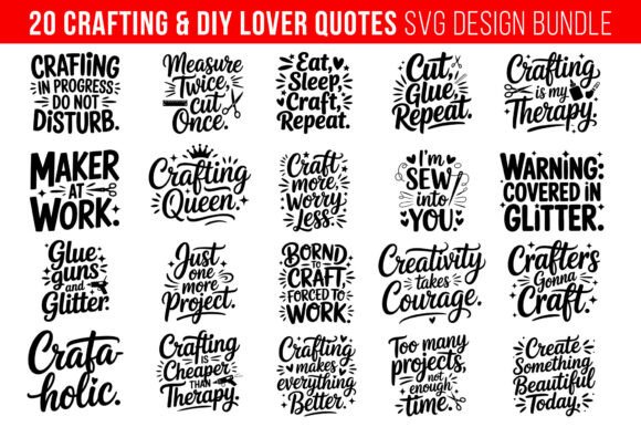 Download 20 Crafting &amp; DIY Lover SVG Bundle - Crafting Collection