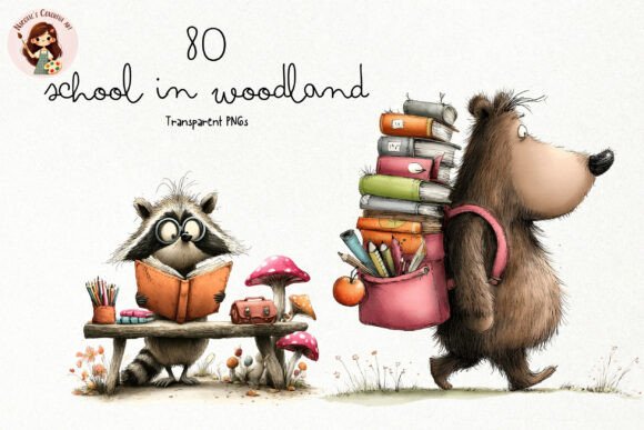 Download Quirky Woodland School PNG Clipart - Quirky Collection