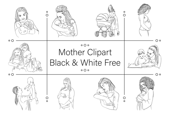 Download Mother Clipart Black &amp; White Free - Mother Collection