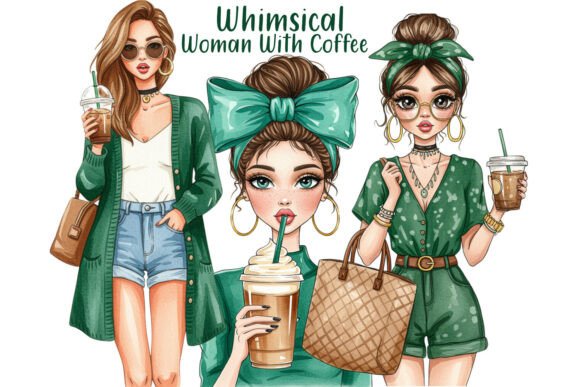 Download Whimsical Fashion Girl Coffee - Fashion Collection