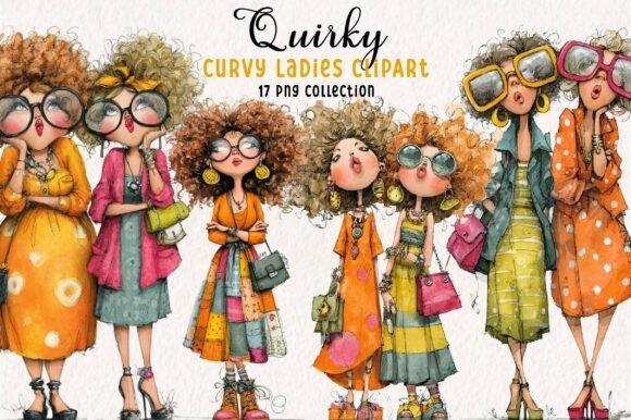 Download Quirky Curvy Ladies Clip Art - Quirky Collection