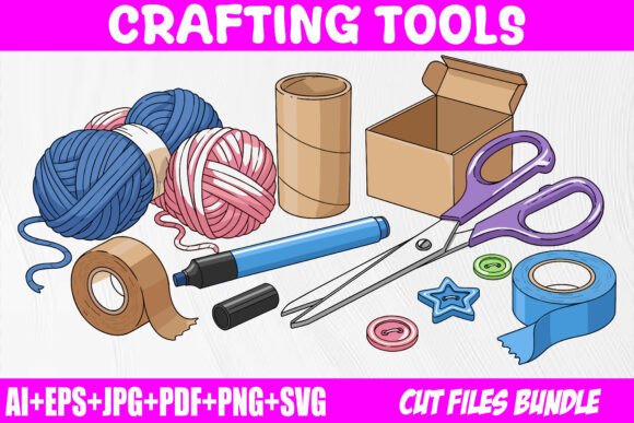 Download Crafting Tools Clipart Bundle - Crafting Collection