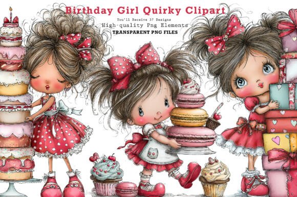 Download Birthday Girl Quirky Clipart - Premium Resources